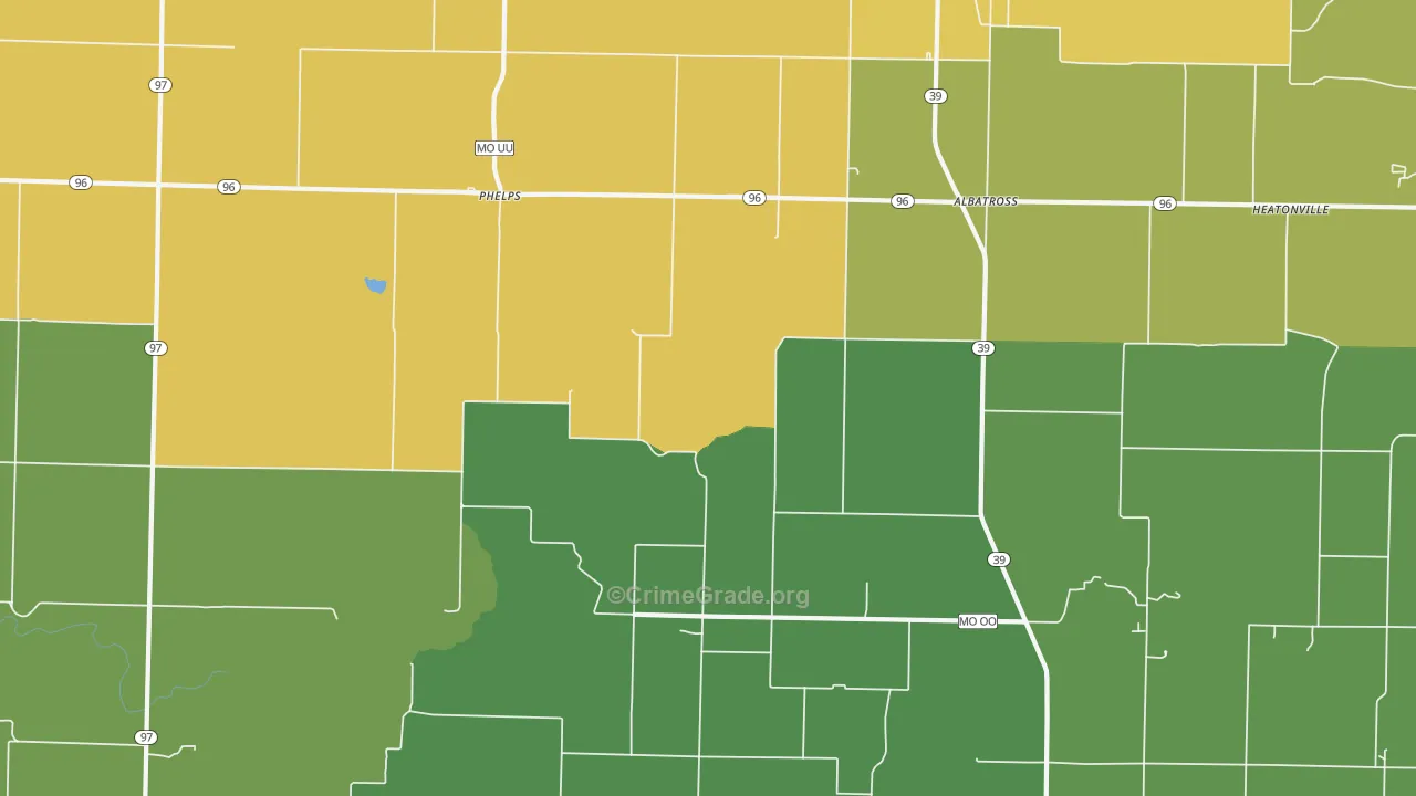 Phelps, MO Map of Assault Rates