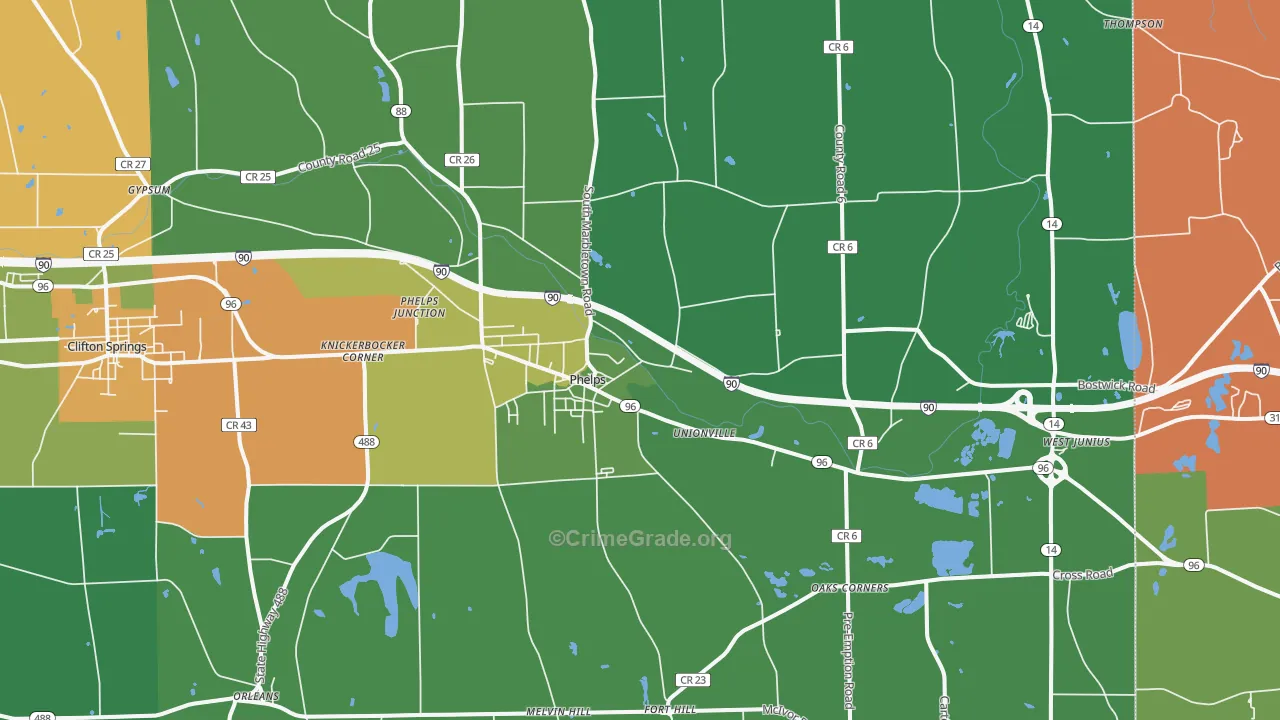 Phelps, NY Map of Assault Rates