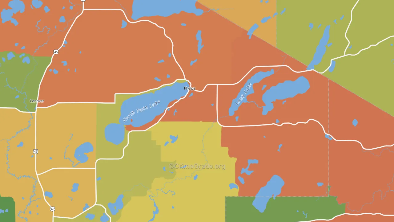 Phelps, WI Map of Assault Rates