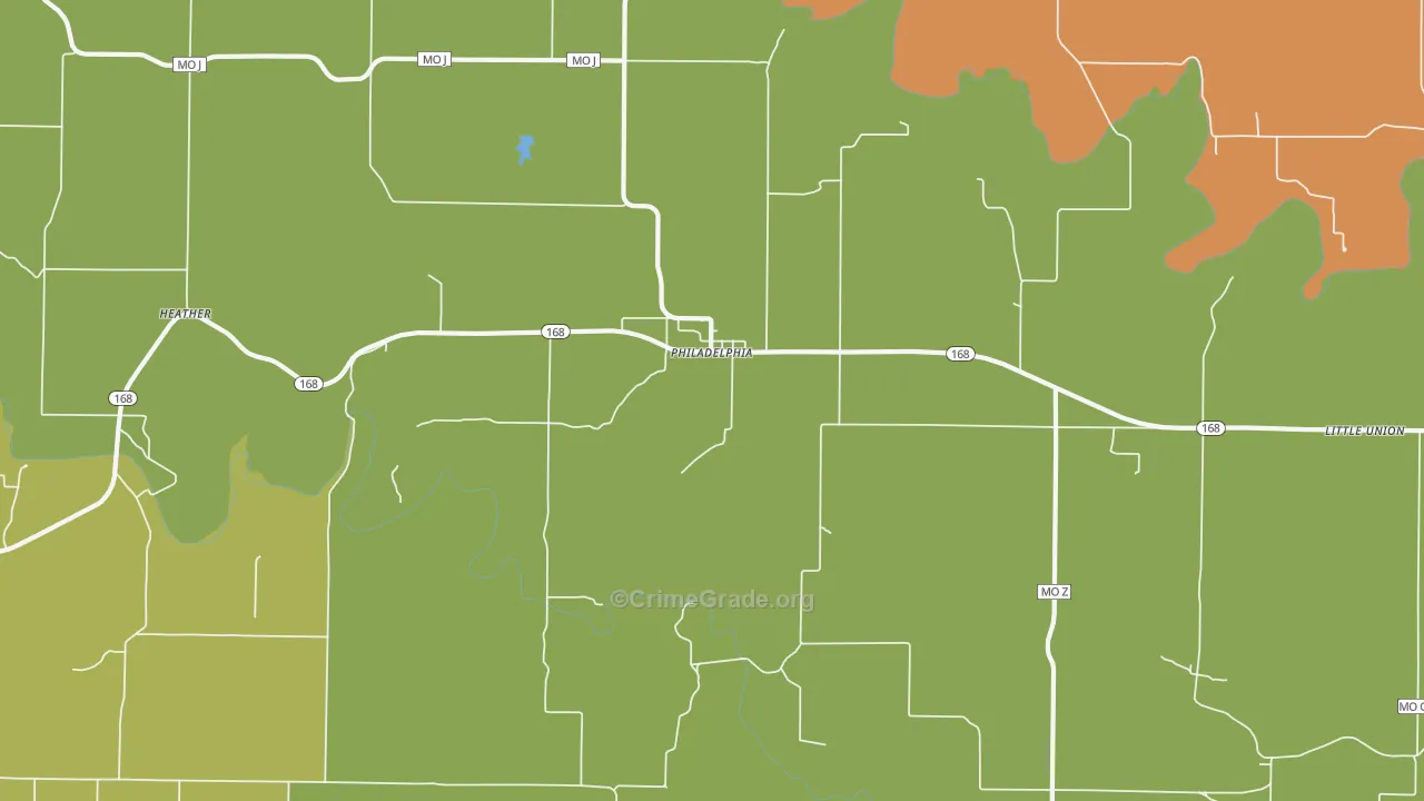 Philadelphia, MO Map of Assault Rates