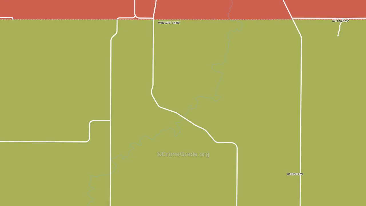 Phillips Camp, TX Map of Assault Rates
