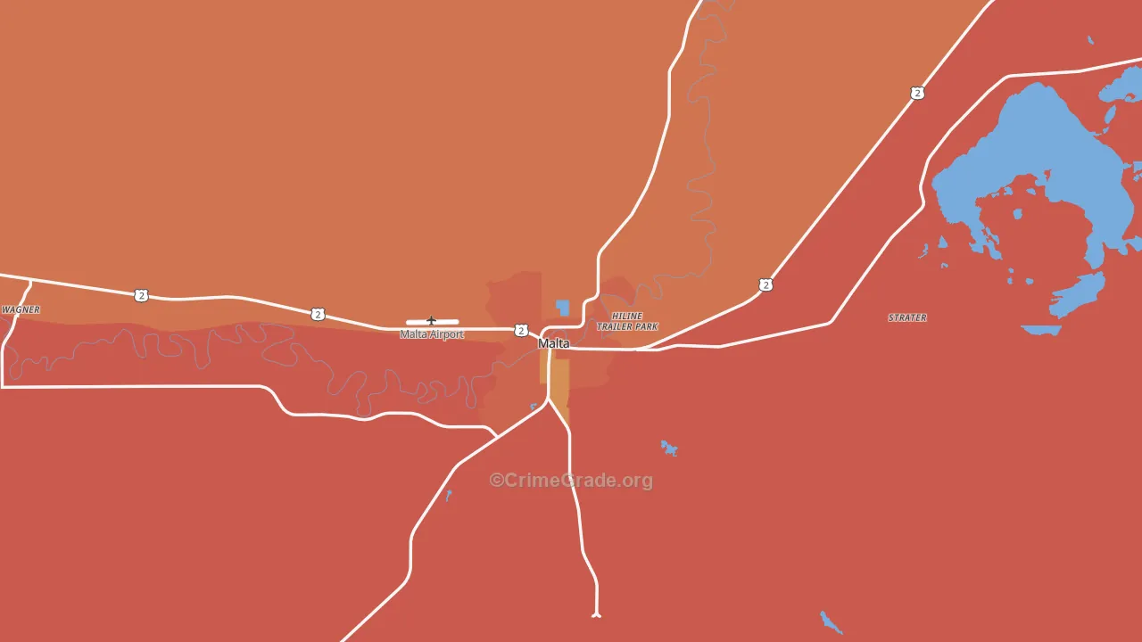 Phillips County, MT Map of Assault Rates