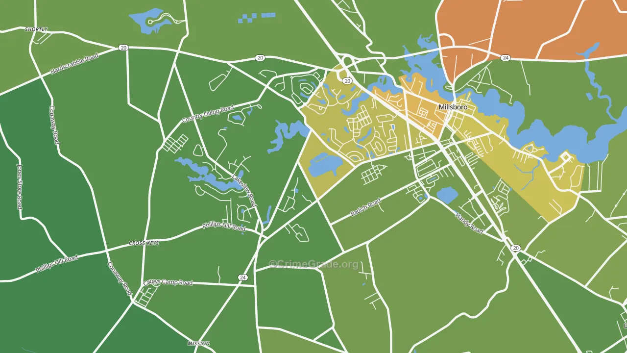 Phillips Hill, DE Map of Assault Rates