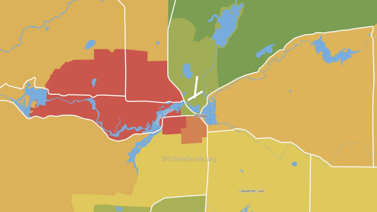 Phillips, WI Map of Assault Rates