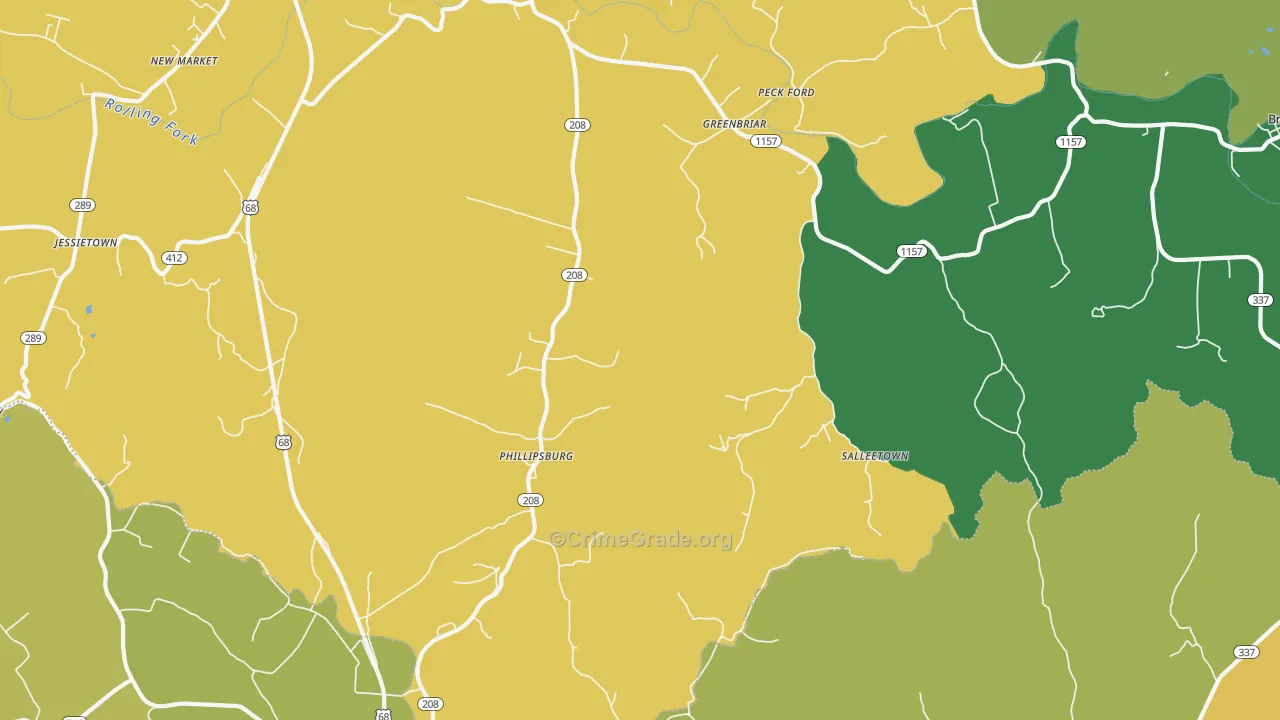 Phillipsburg, KY Map of Assault Rates