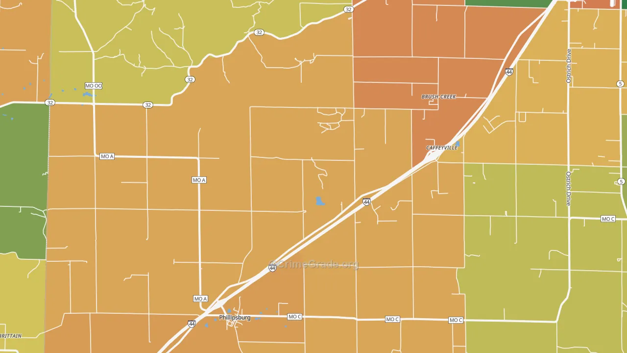 Phillipsburg, MO Map of Assault Rates