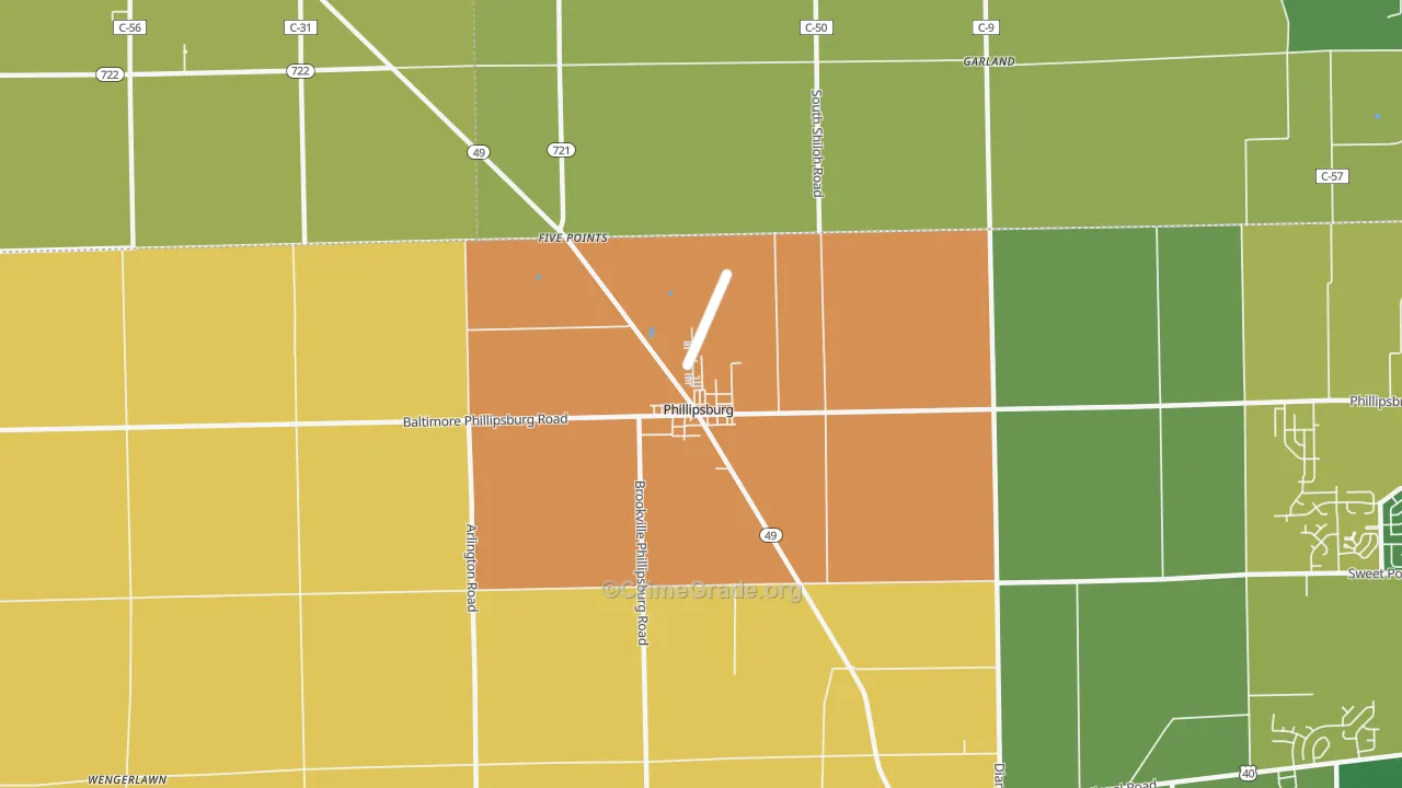 Phillipsburg, OH Map of Assault Rates