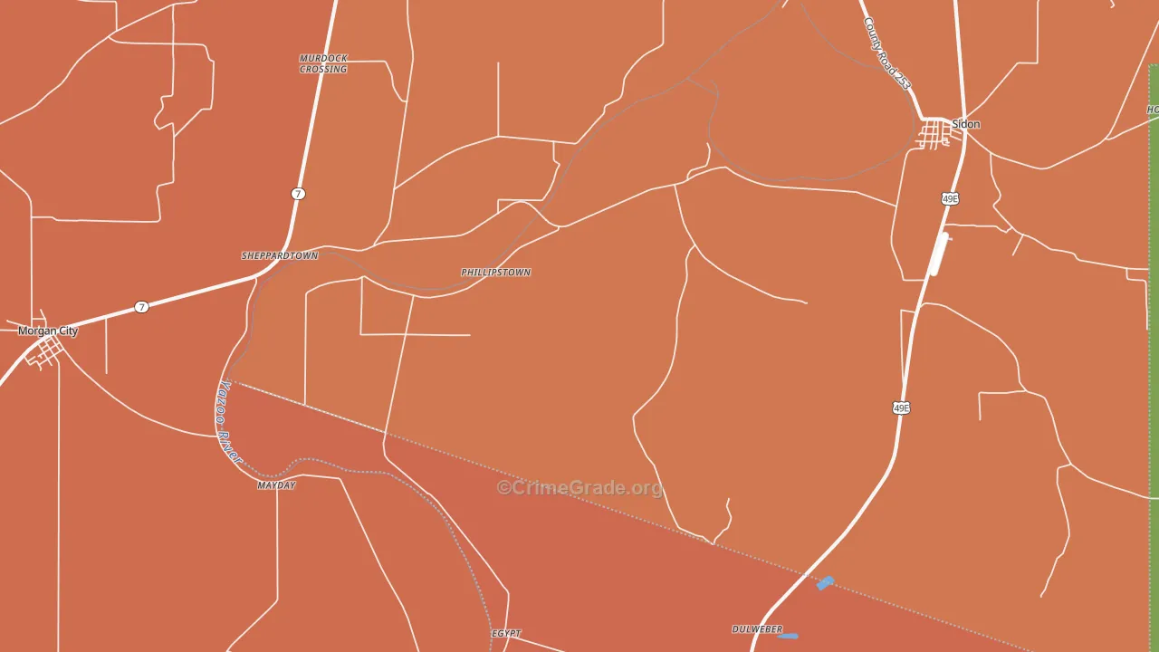 Phillipstown, MS Map of Assault Rates