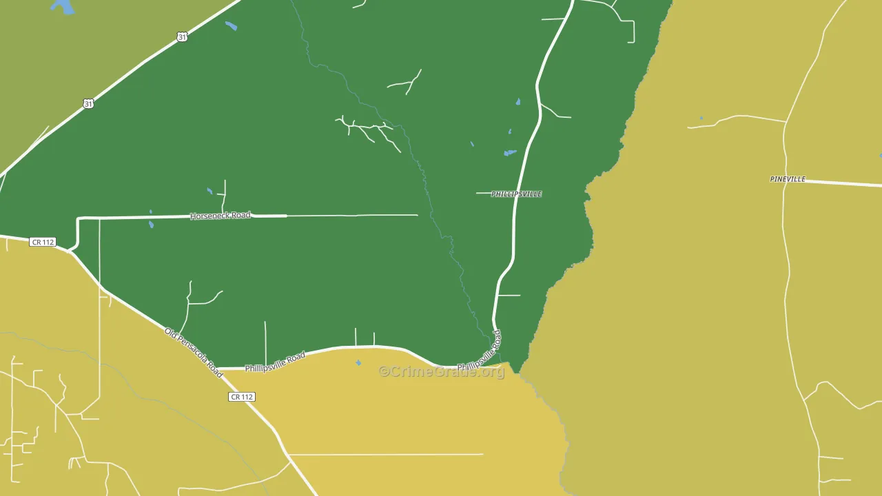 Phillipsville, AL Map of Assault Rates
