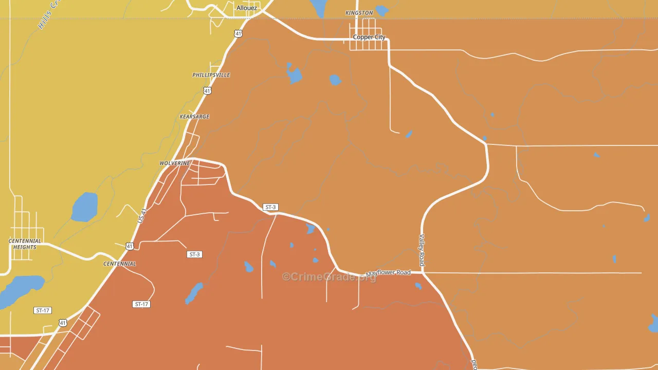 Phillipsville, MI Map of Assault Rates
