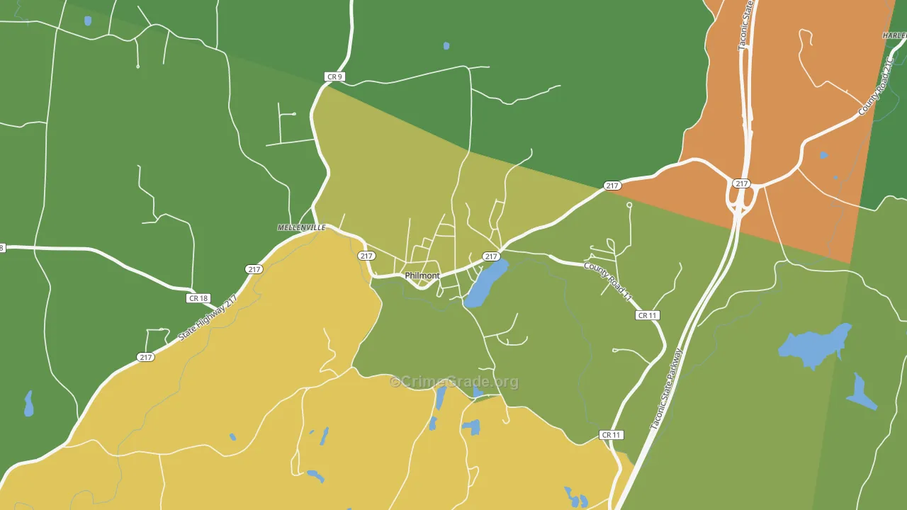 Philmont, NY Map of Assault Rates