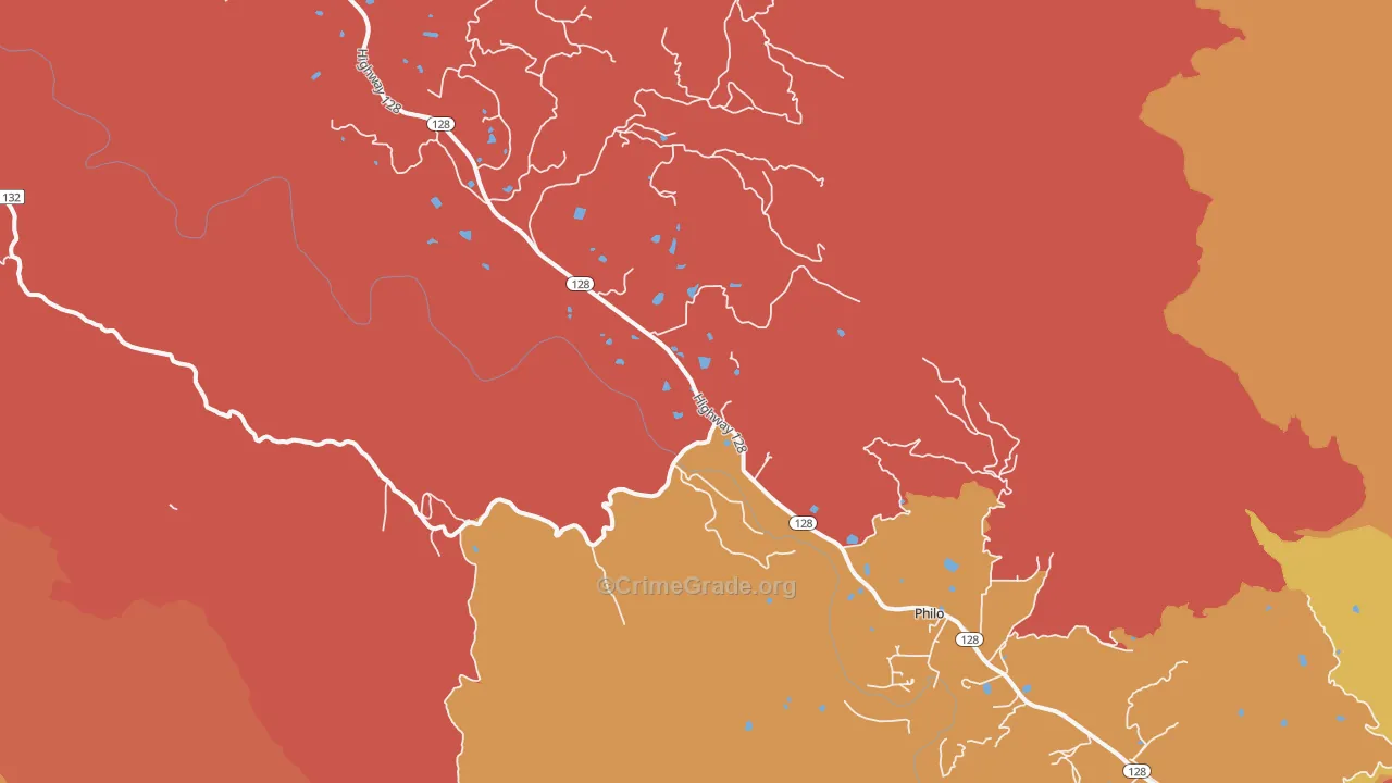 Philo, CA Map of Assault Rates