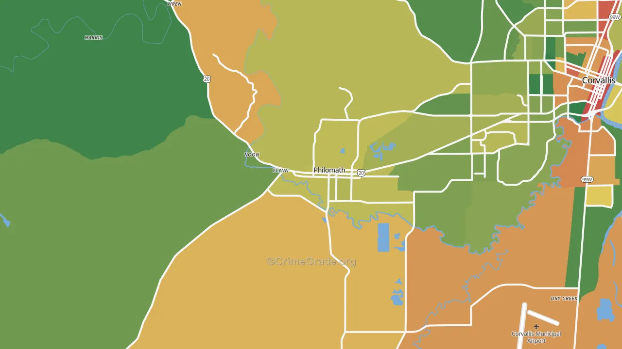 Philomath, OR Map of Assault Rates