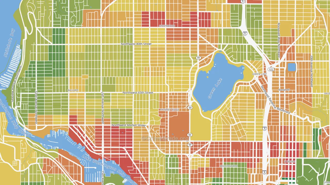 Phinney Ridge, Seattle, WA Map of Assault Rates
