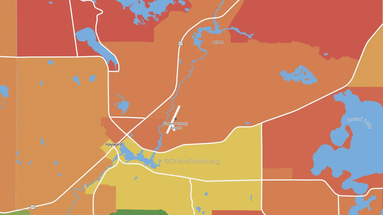 Phipps, WI Map of Assault Rates