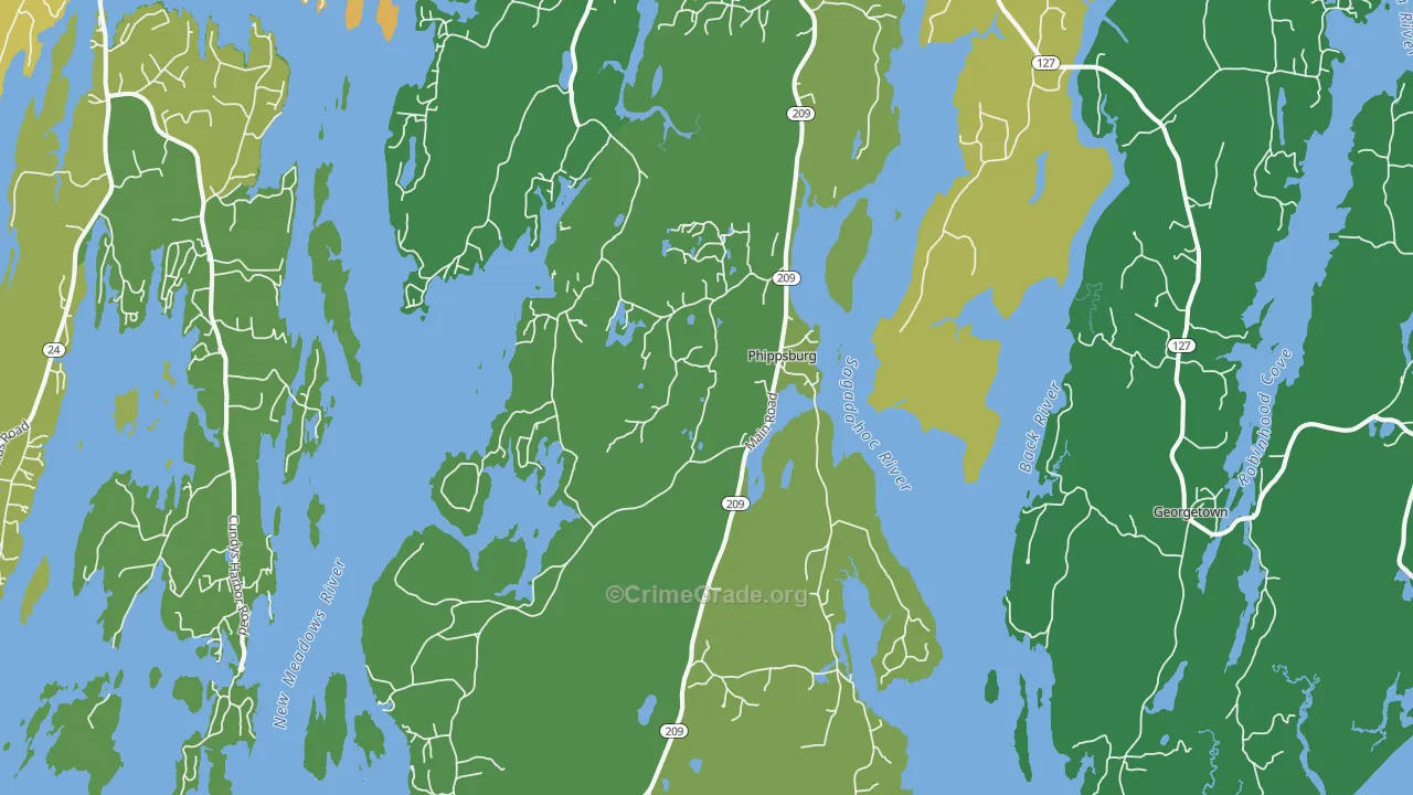 Phippsburg, ME Map of Assault Rates