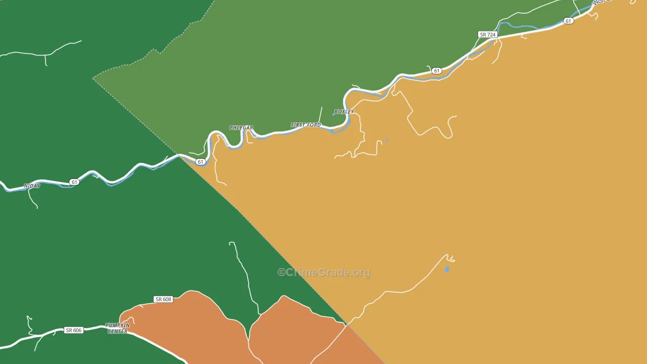 Phlegar, VA Map of Assault Rates