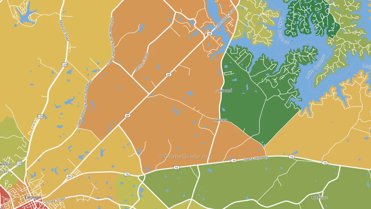 Phoenix, GA Map of Assault Rates