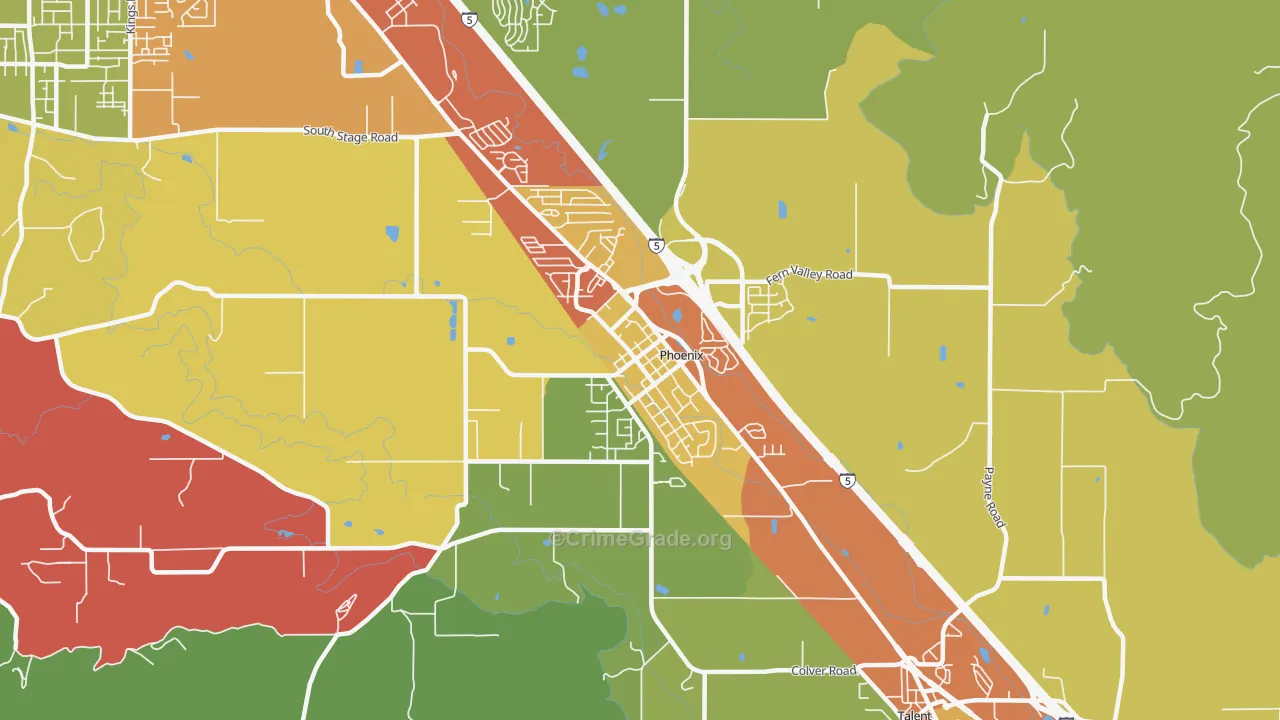 Phoenix, OR Map of Assault Rates
