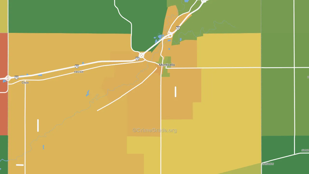 Piatt County, IL Map of Assault Rates