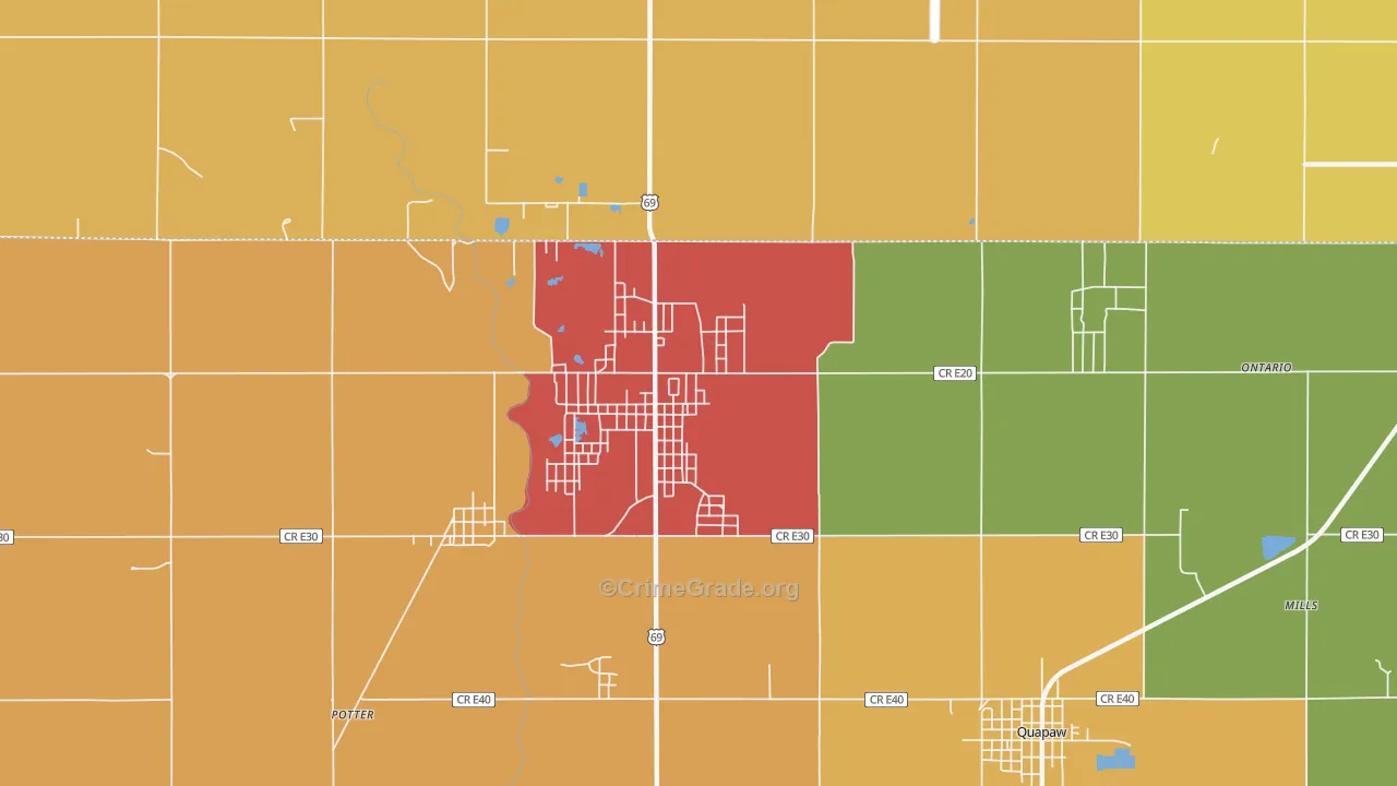 Picher, OK Map of Assault Rates