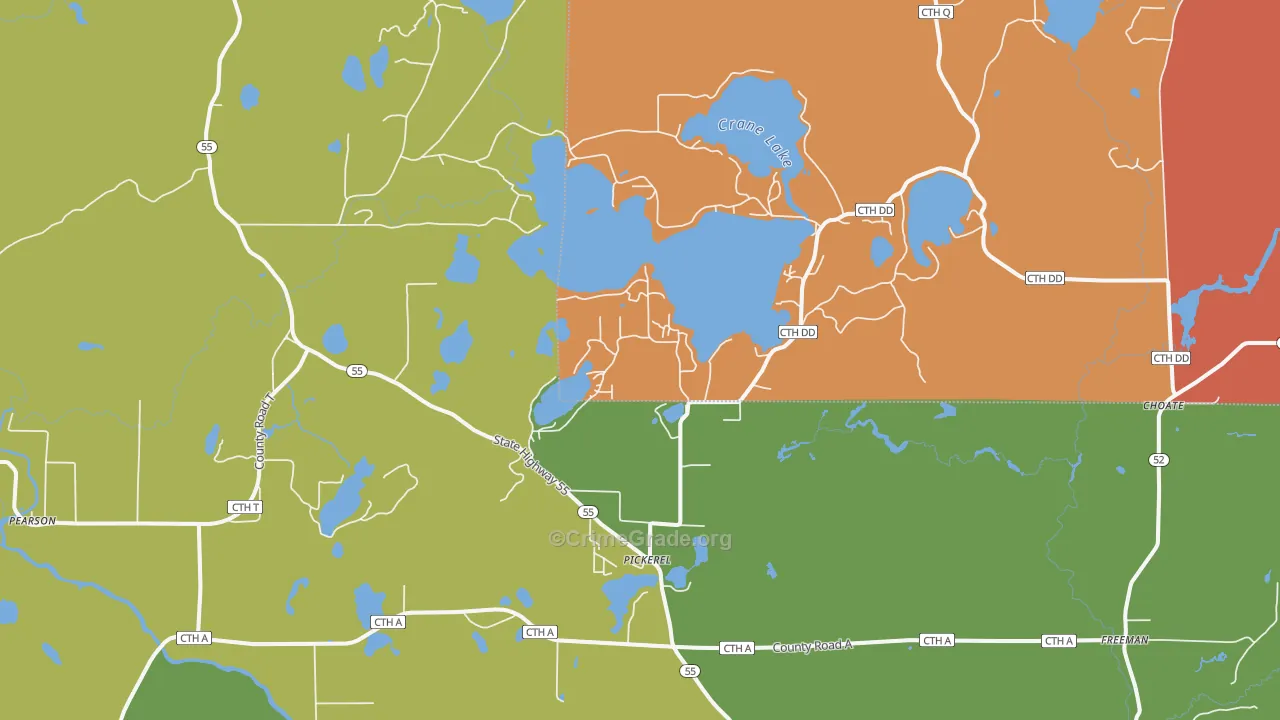 Pickerel, WI Map of Assault Rates