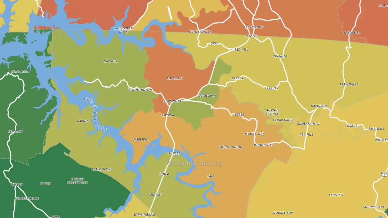 Pickett County, TN Map of Assault Rates