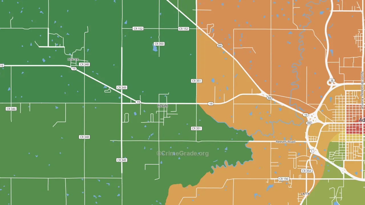 Pickett, OK Map of Assault Rates