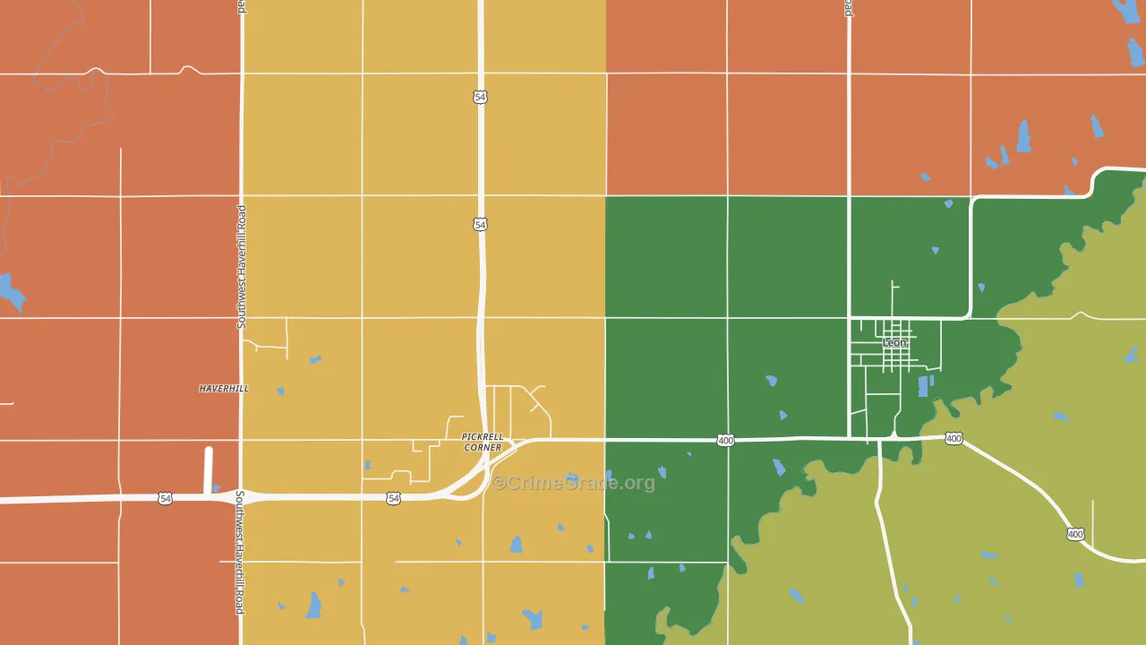Pickrell Corner, KS Map of Assault Rates
