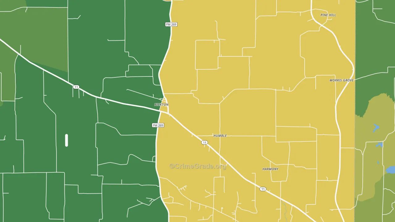 Pickton, TX Map of Assault Rates