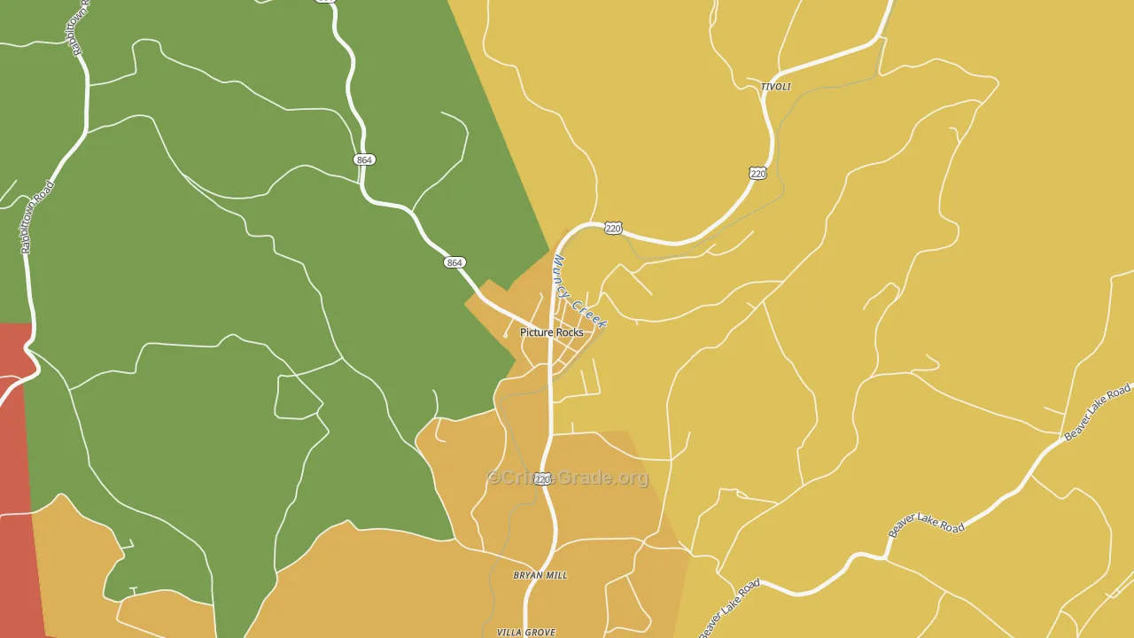 Picture Rocks, PA Map of Assault Rates