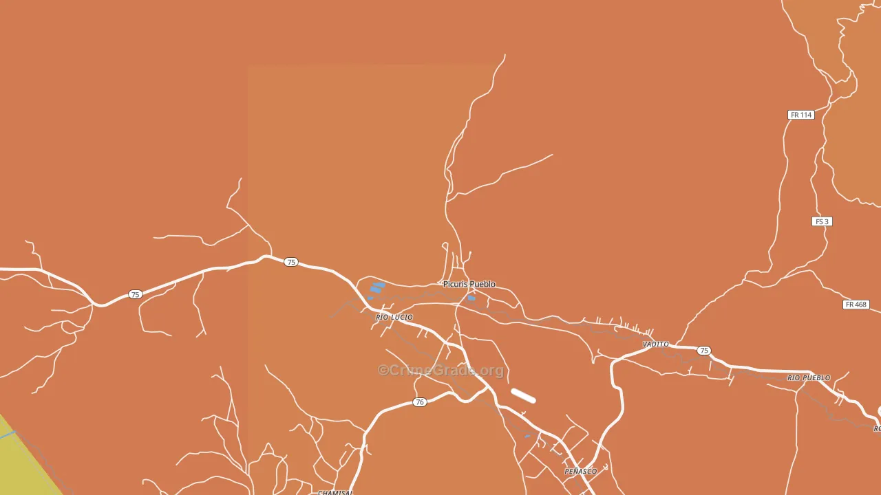 Picuris Pueblo, NM Map of Assault Rates