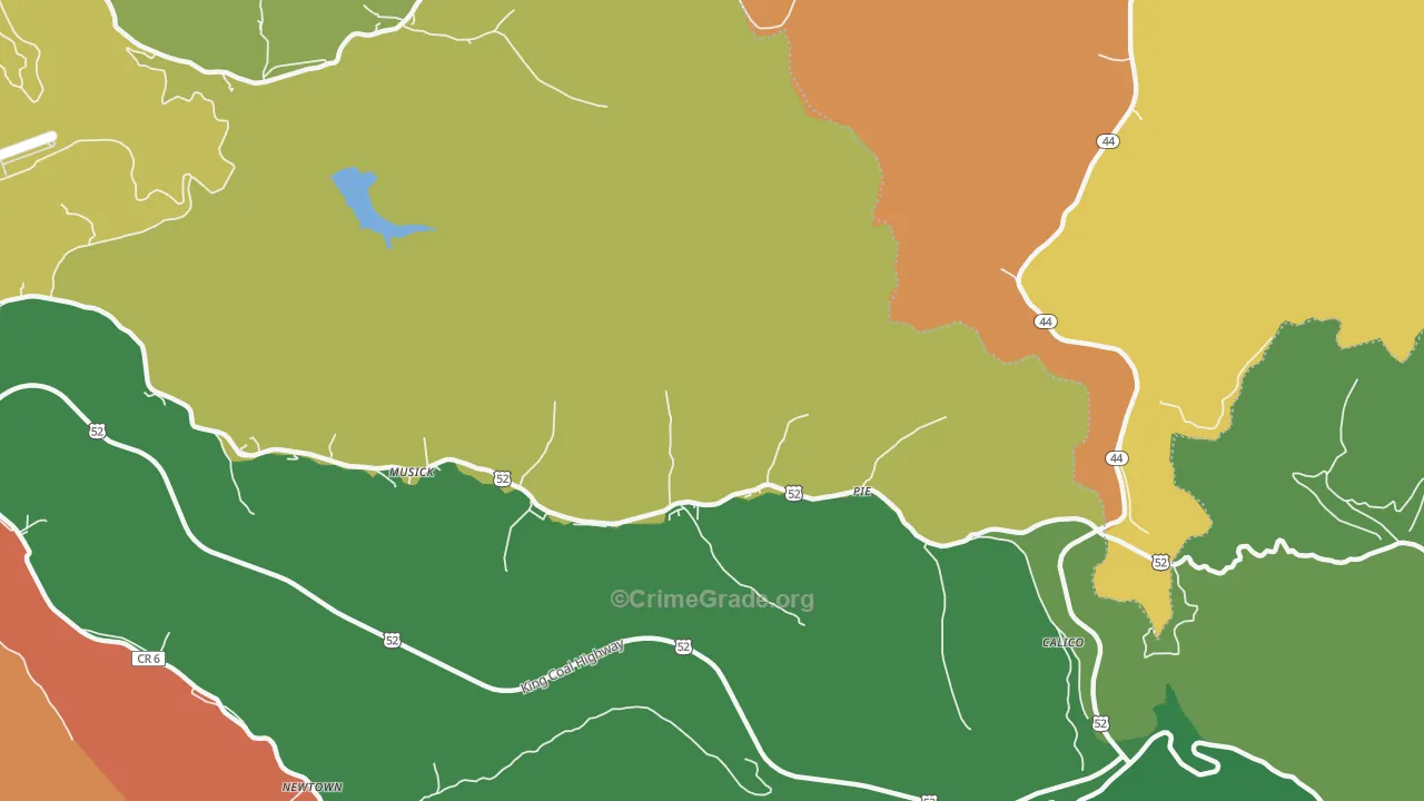 Pie, WV Map of Assault Rates