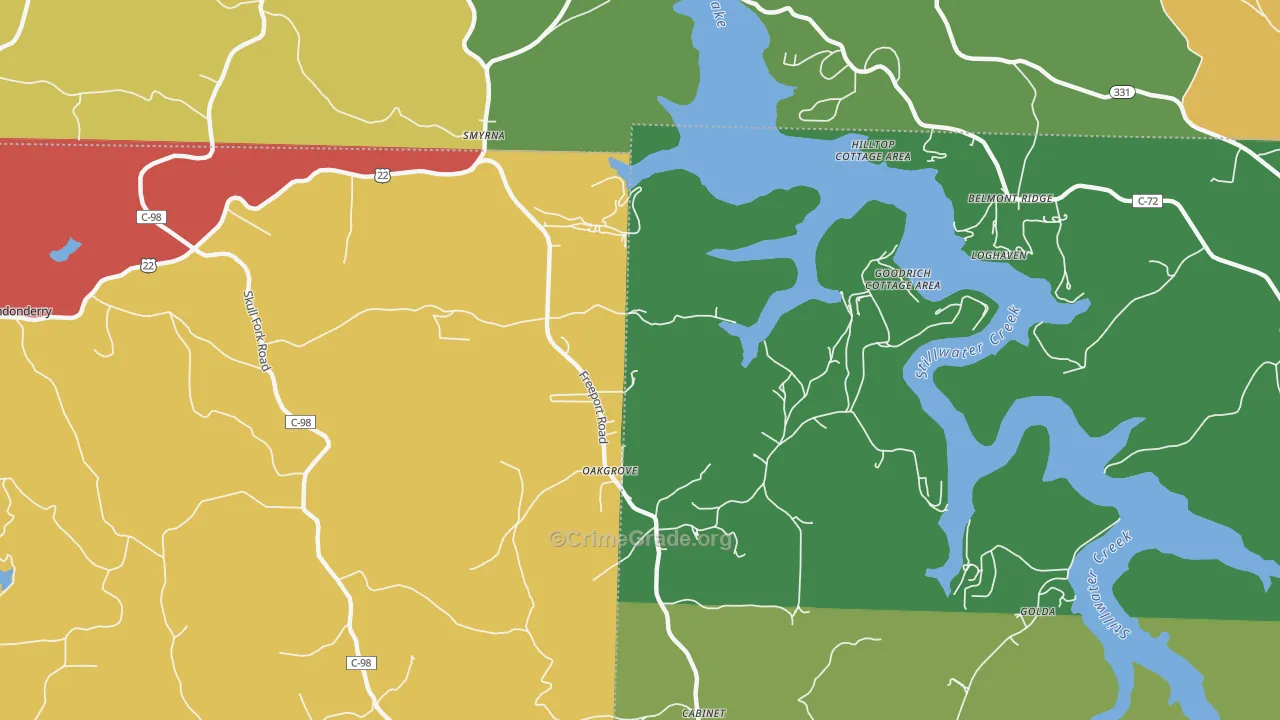 Piedmont, OH Map of Assault Rates