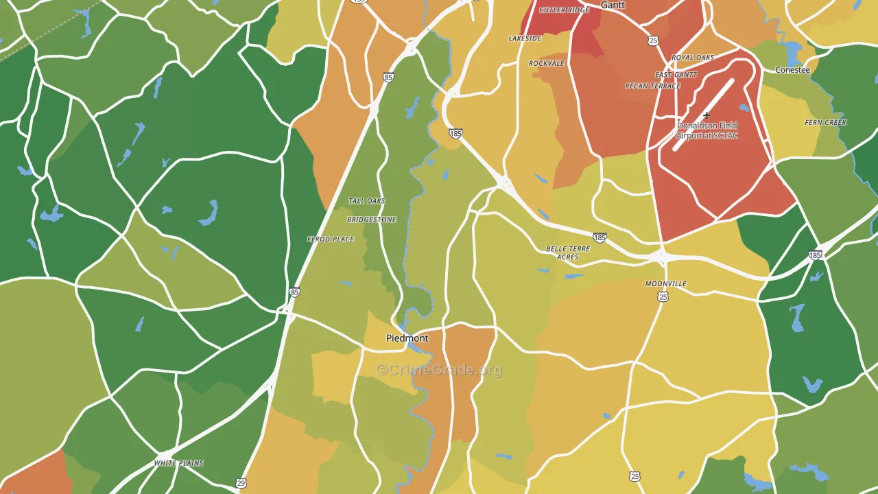 Piedmont, SC Map of Assault Rates