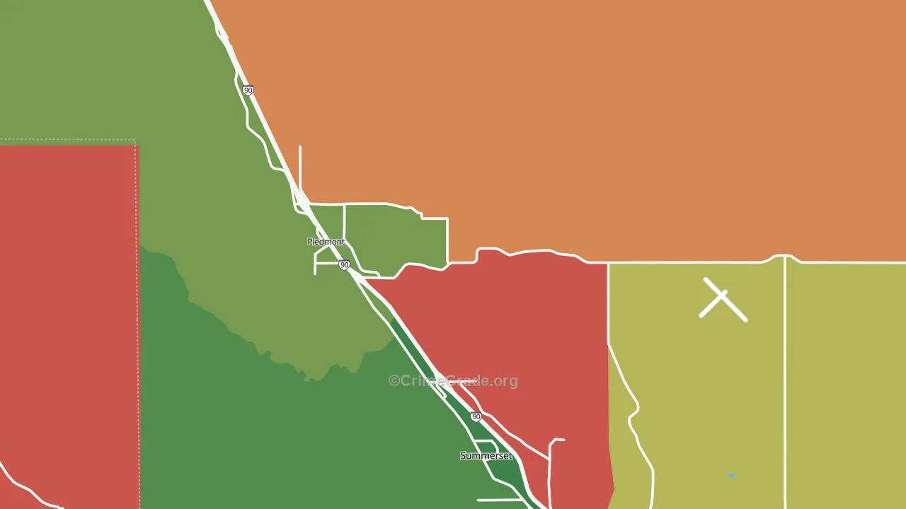 Piedmont, SD Map of Assault Rates