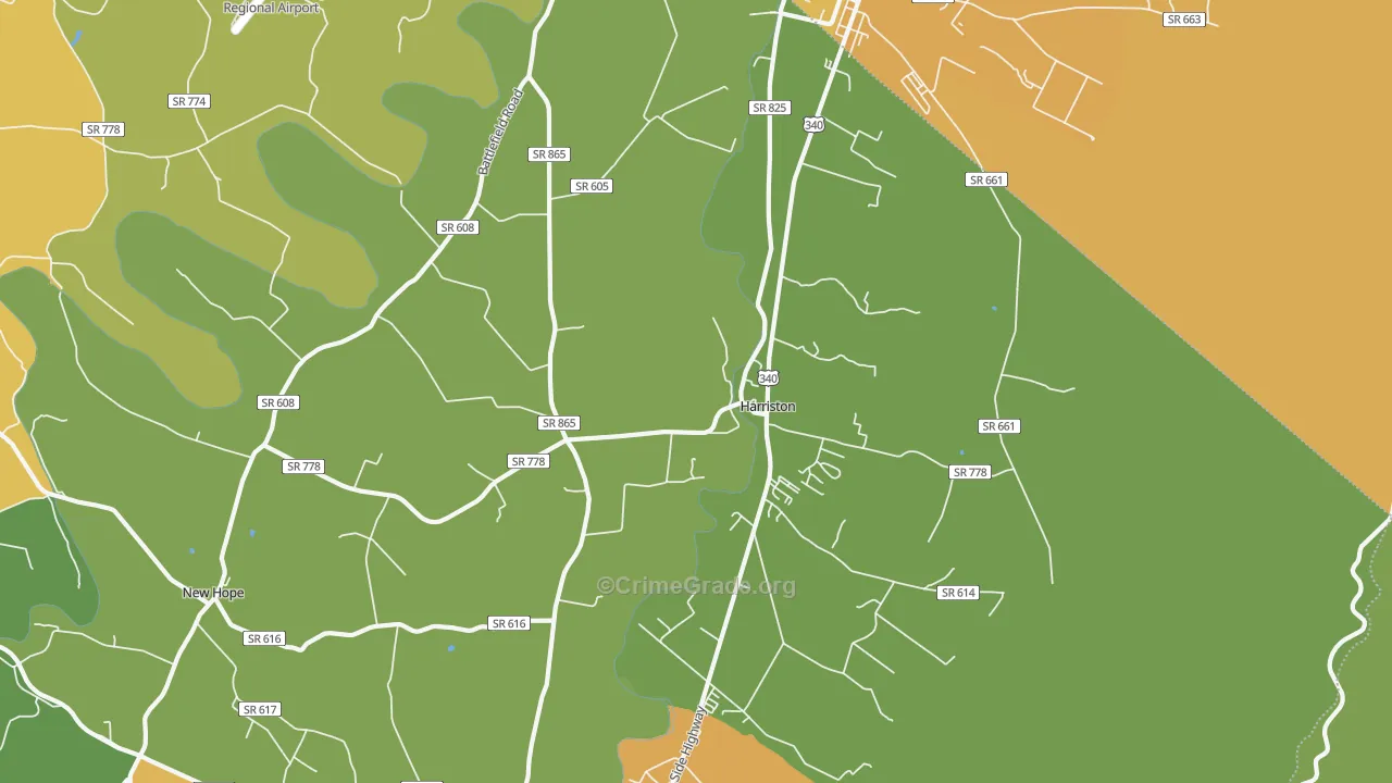 Piedmont, VA Map of Assault Rates