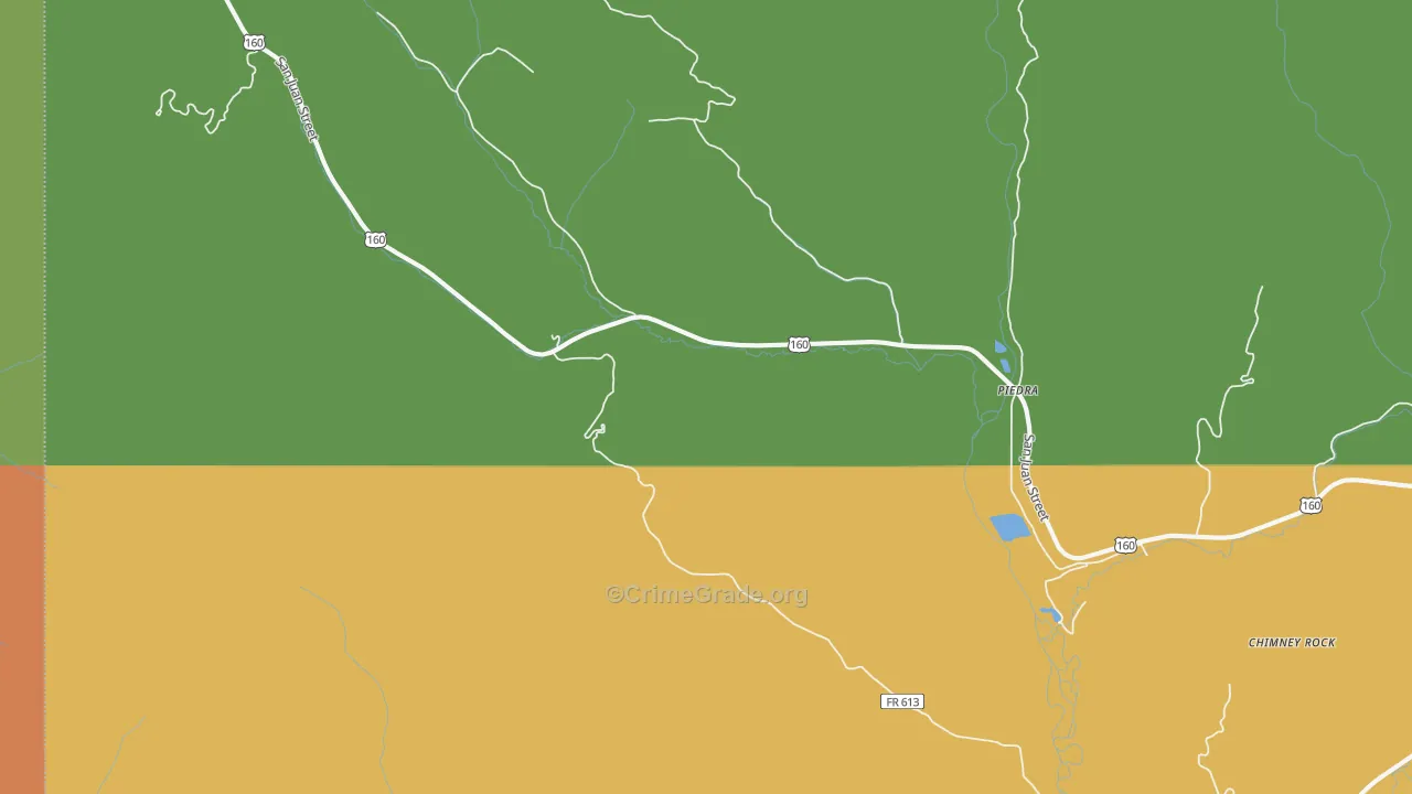 Piedra, CO Map of Assault Rates