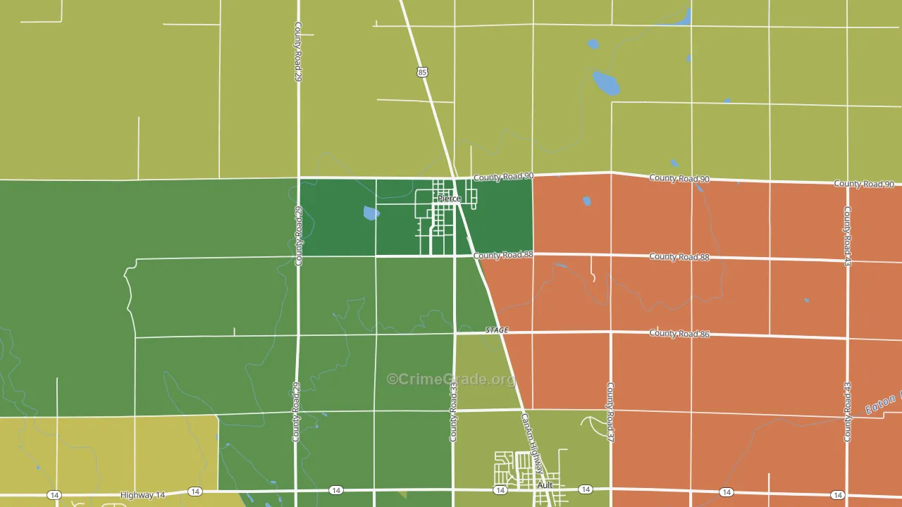 Pierce, CO Map of Assault Rates