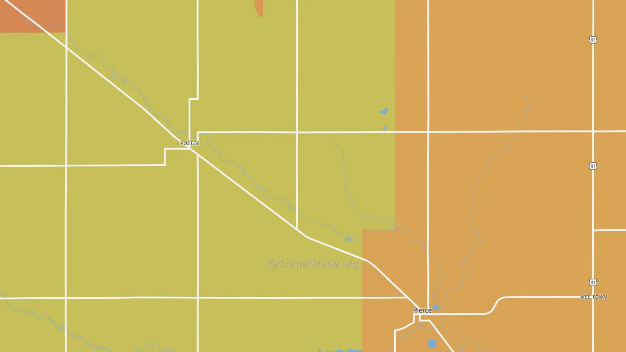 Pierce County, NE Map of Assault Rates