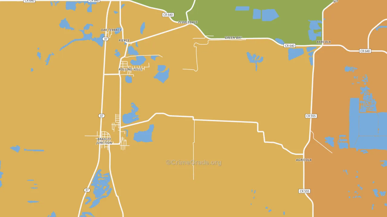 Pierce, FL Map of Assault Rates