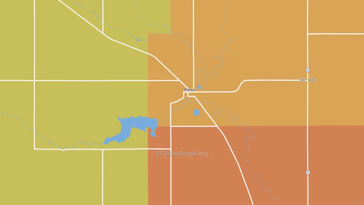 Pierce, NE Map of Assault Rates