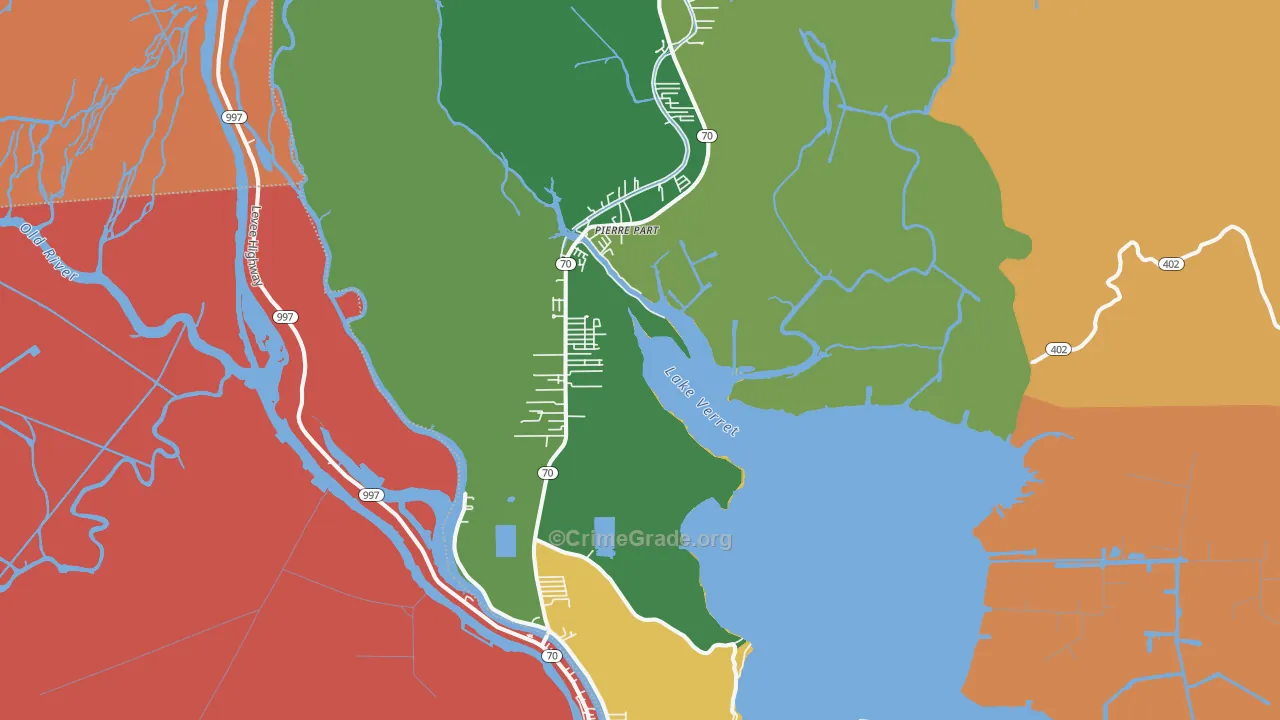 Pierre Part, LA Map of Assault Rates