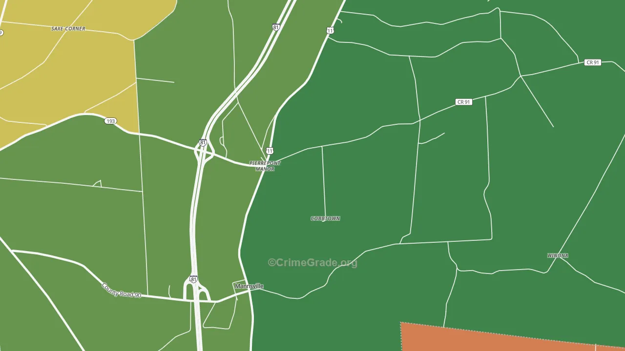 Pierrepont Manor, NY Map of Assault Rates