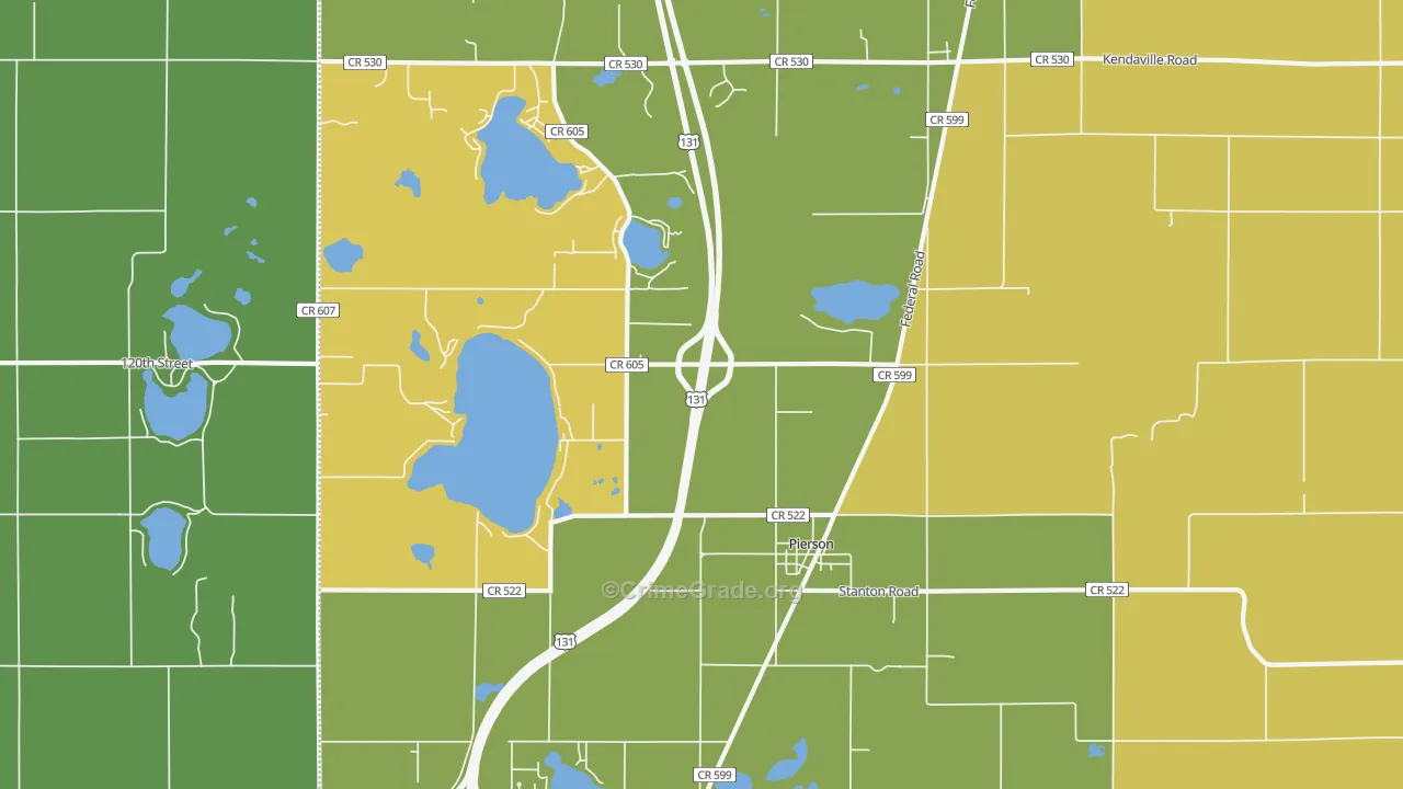 Pierson, MI Map of Assault Rates