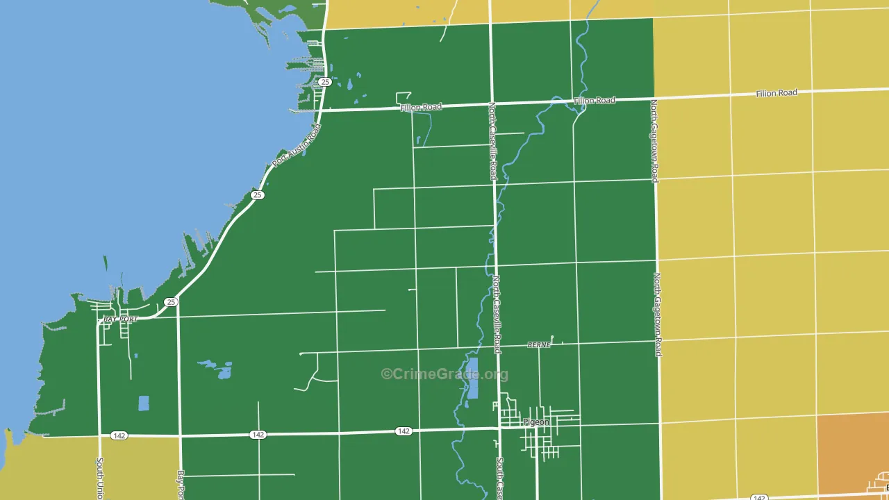 Pigeon, MI Map of Assault Rates
