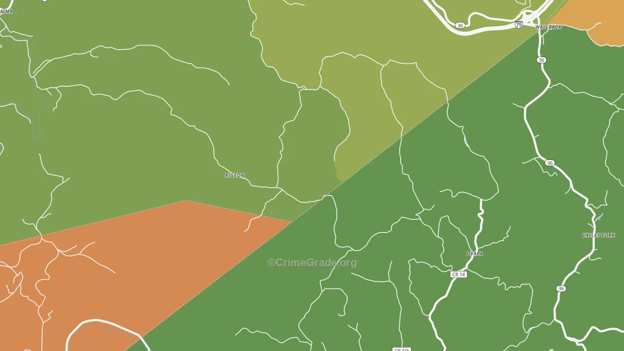 Pigeon, WV Map of Assault Rates