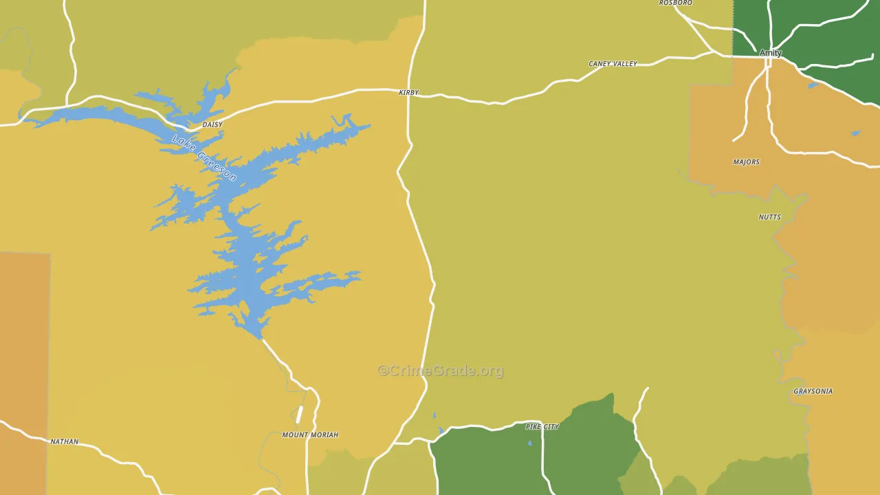 Pike County, AR Map of Assault Rates