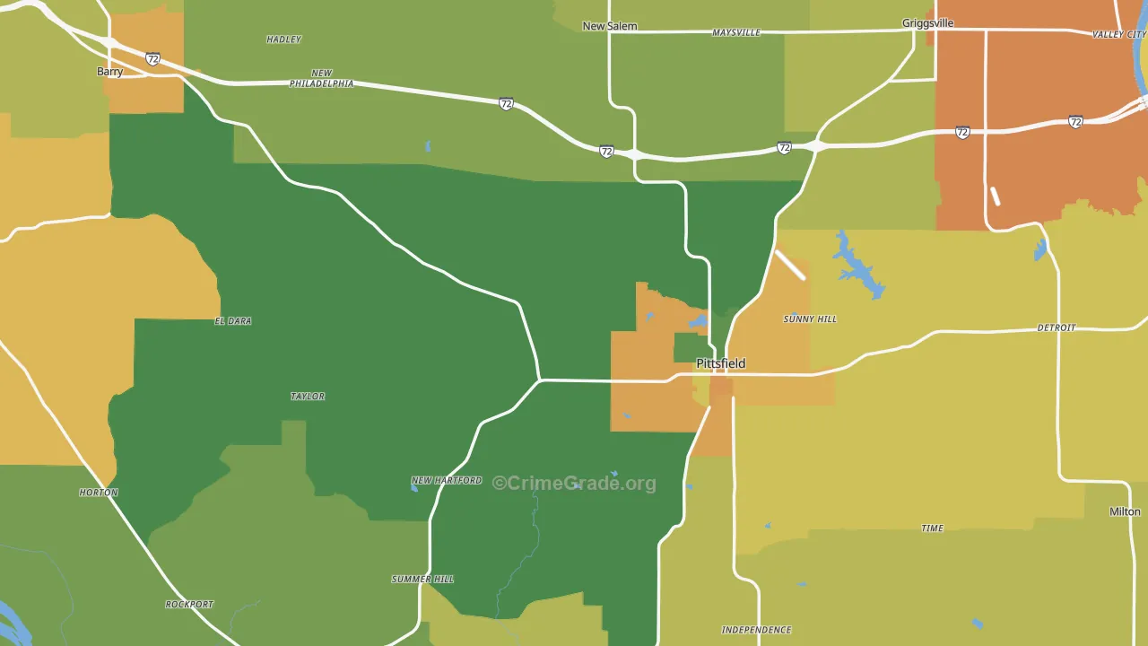Pike County, IL Map of Assault Rates