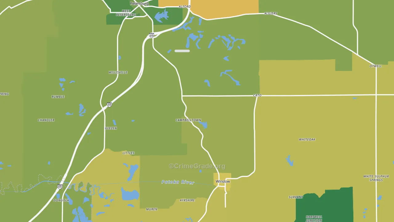 Pike County, IN Map of Assault Rates